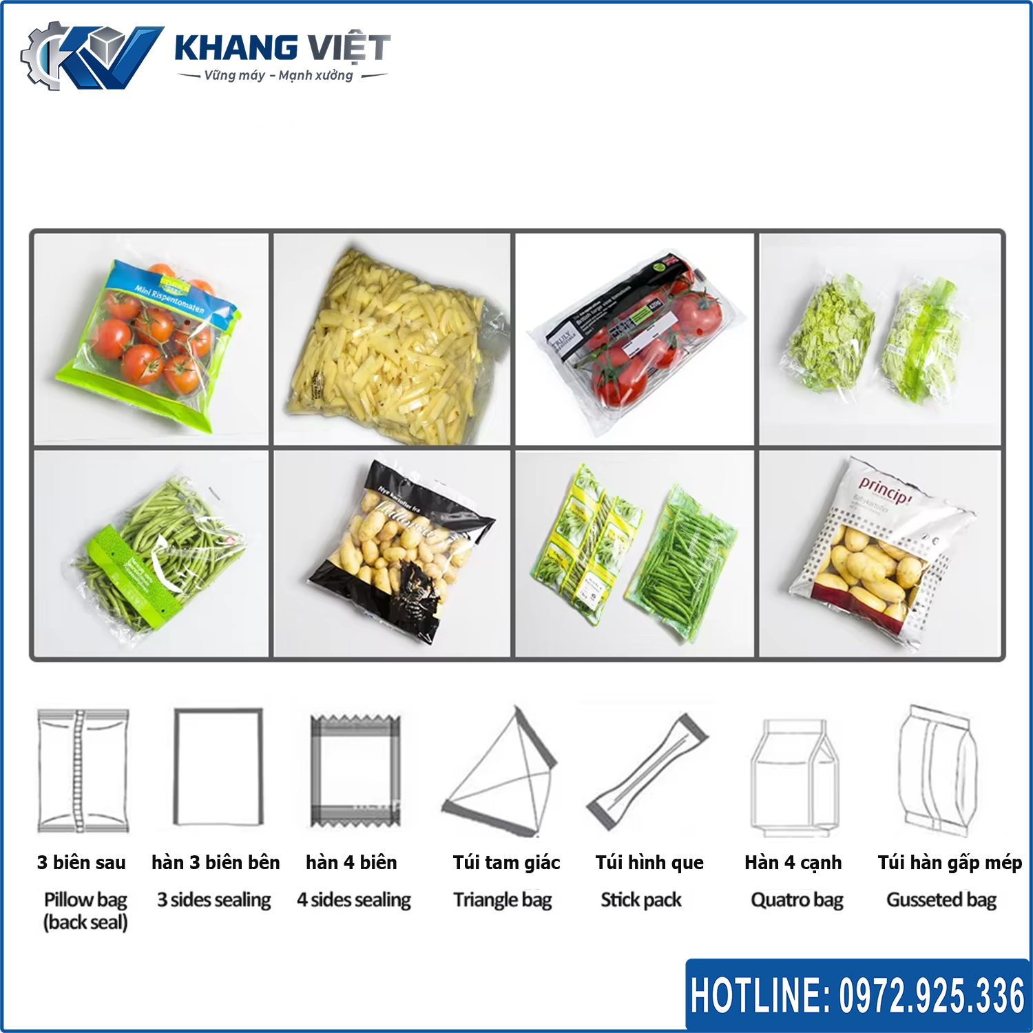 Các loại hình thức túi sản phẩm