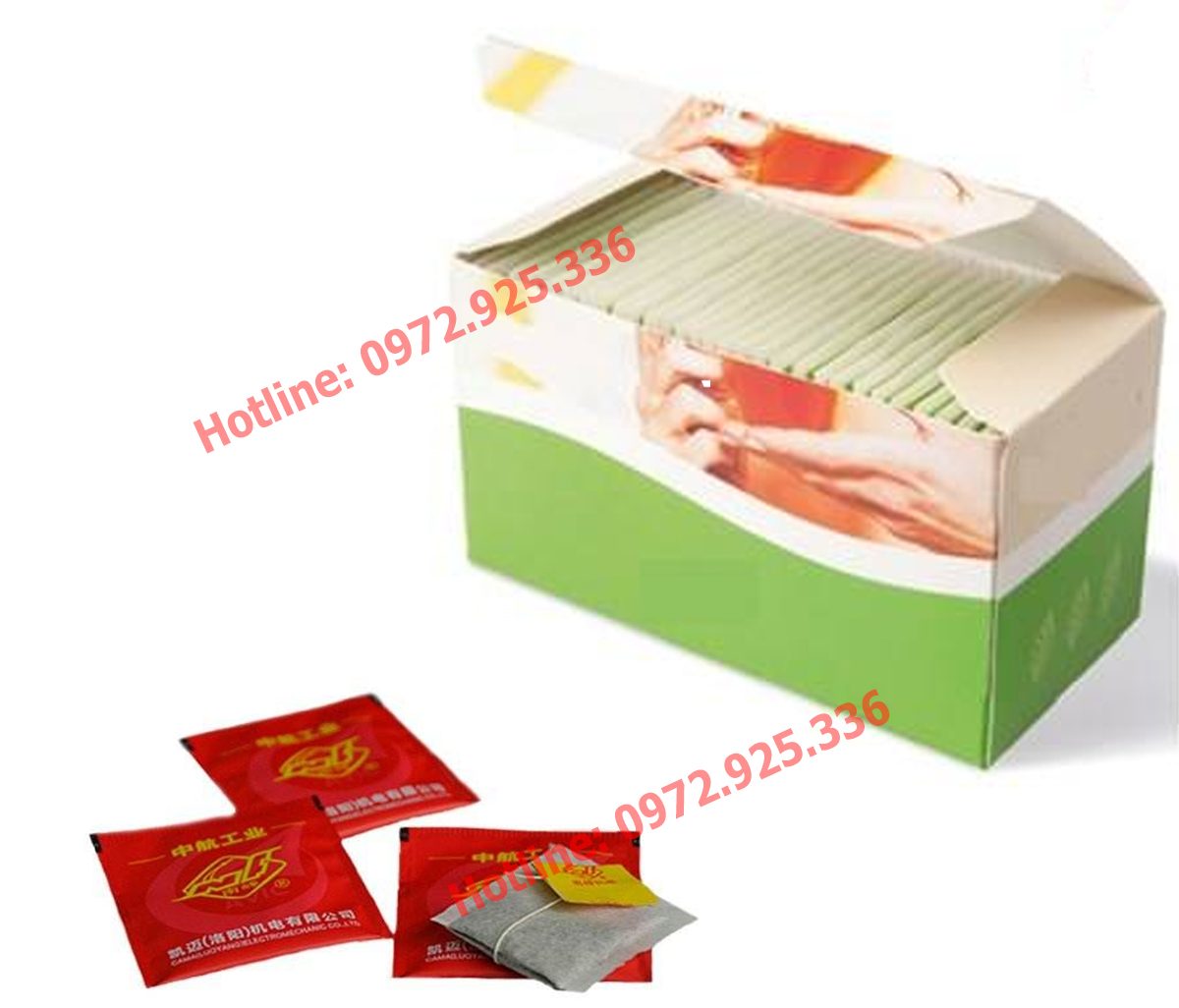 Túi lọc có tem chỉ, bao ngoài và đóng hộp