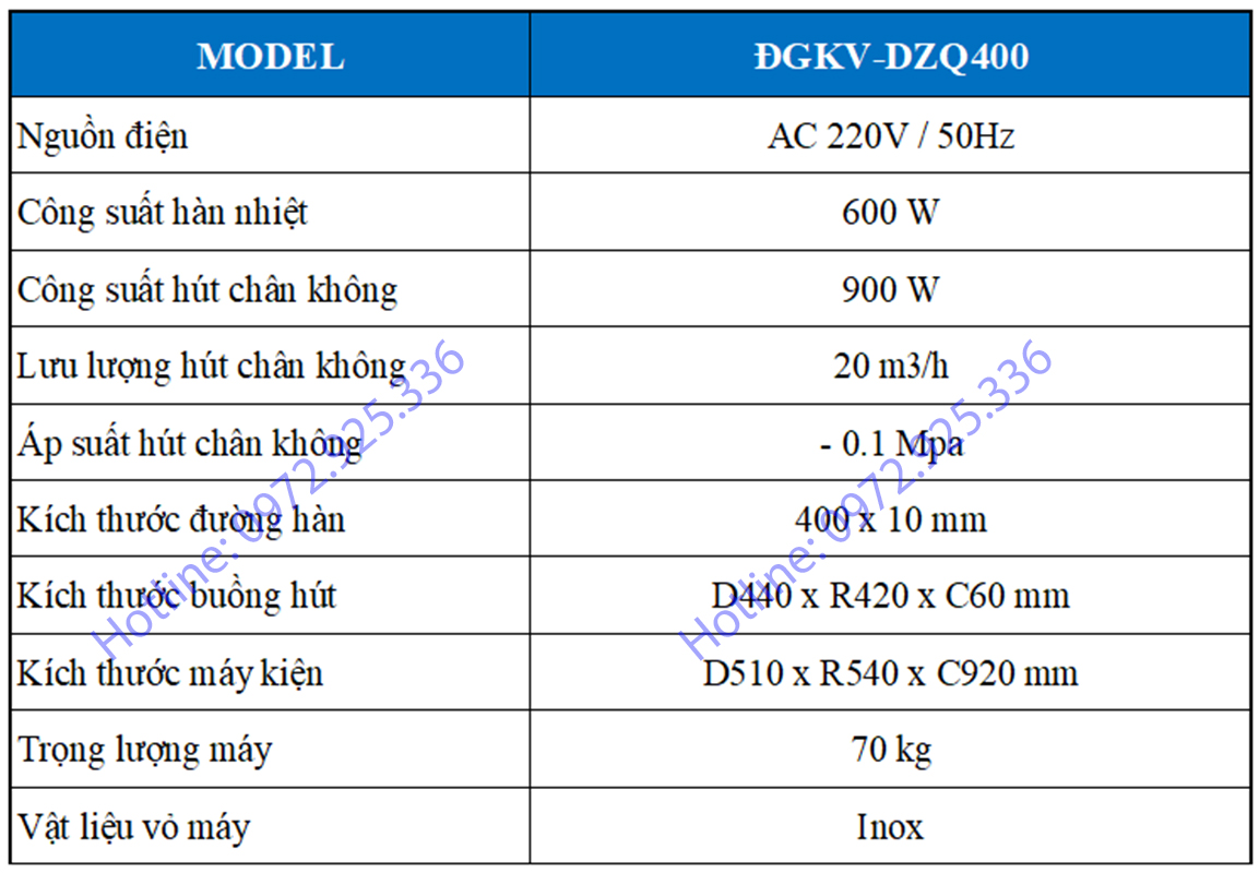 Máy đóng gói hút chân không DZQ400