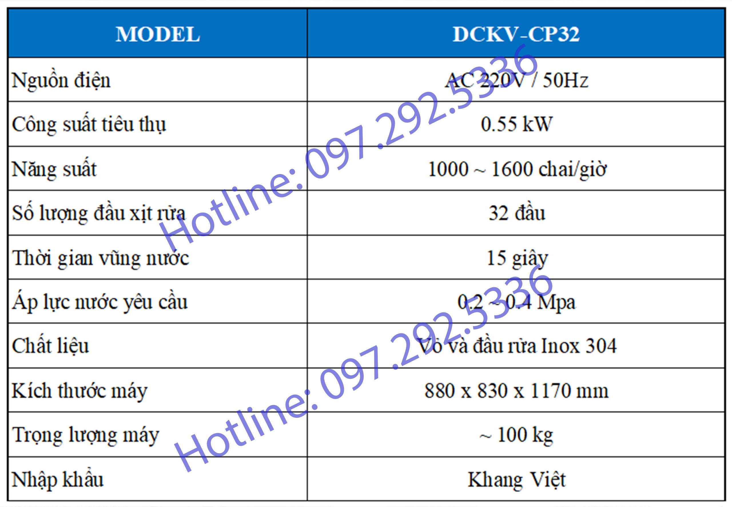 Máy rửa chai 32 đầu