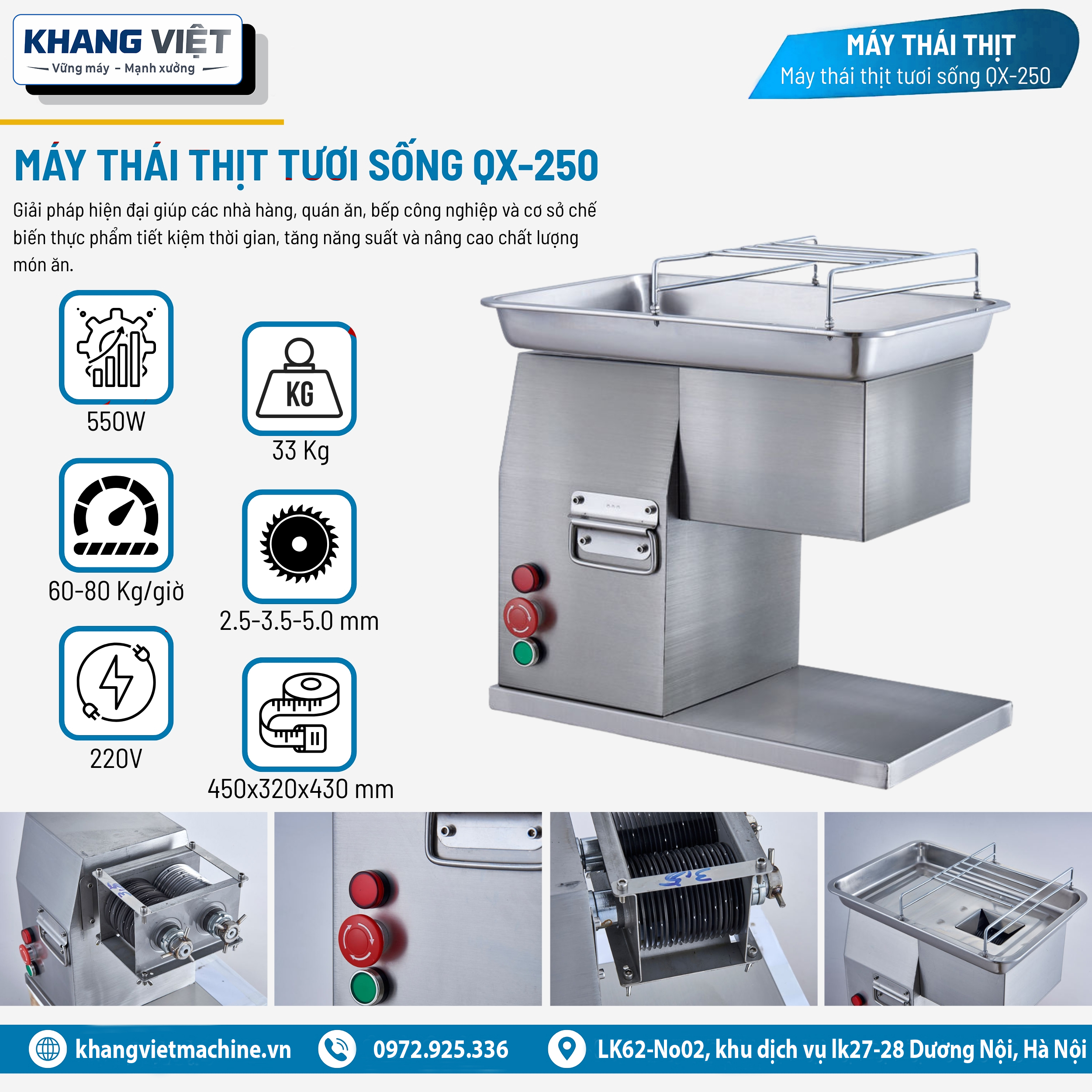 Máy thái thịt tươi sống QX250