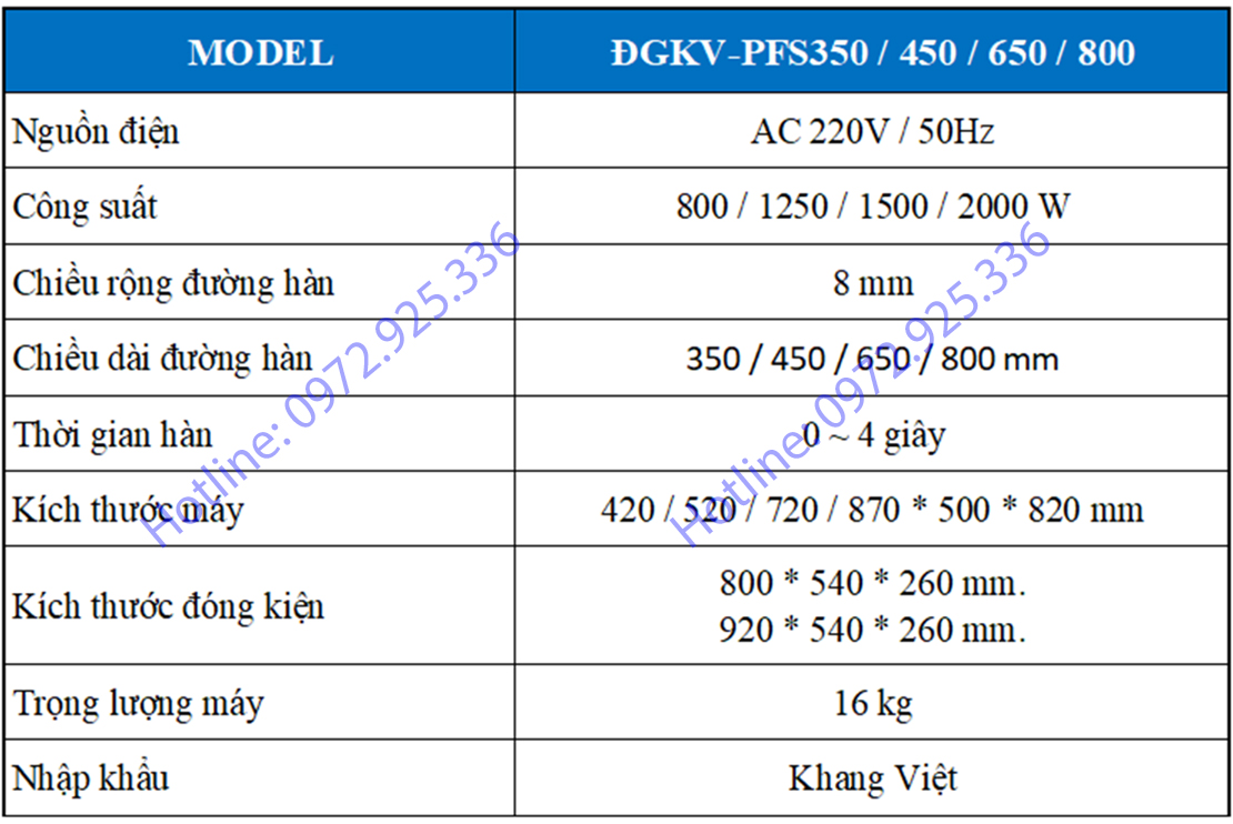 Máy hàn miệng túi dập chân có giá đỡ