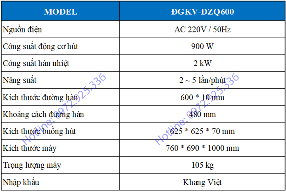 Máy đóng gói hút chân không DZQ600