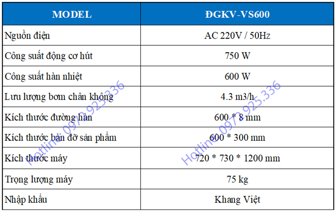 Máy đóng gói hút chân không VS600